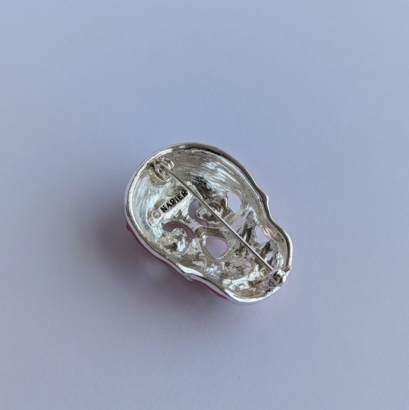 Napier Sugar Skull Día de los Muertos Calavera Day of the Dead Enamel Floral Pin - Picture 6 of 8